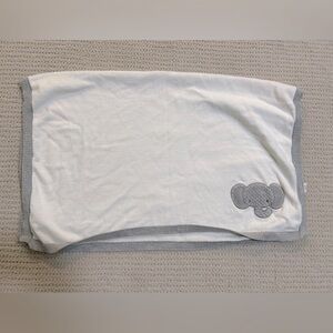 Elephant Baby Blanket White & Grey